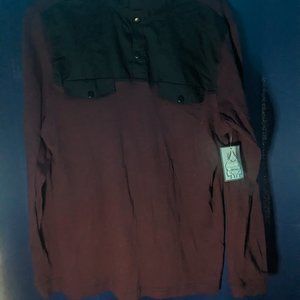 Bruno Red/Black Button Polo Large NWT